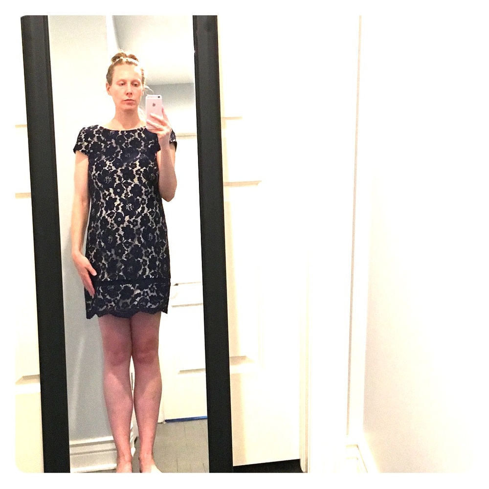 Navy Lace Cocktail Dress